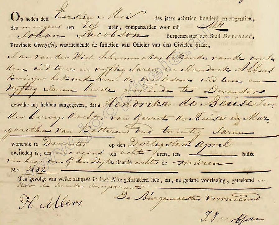 Klik voor foto in apart venster 76_overlijden_hendrika_de_beuse_1819.jpg