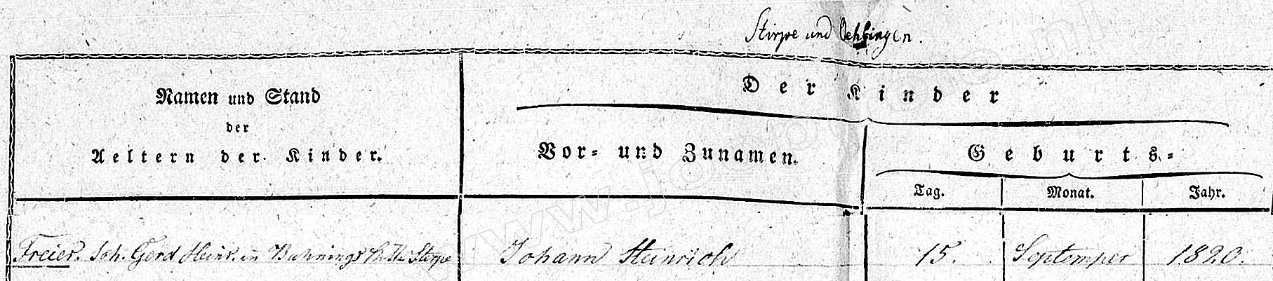 Klik voor foto in apart venster 192_doopinschrijving_johann_heinrich_freie_1820.jpg