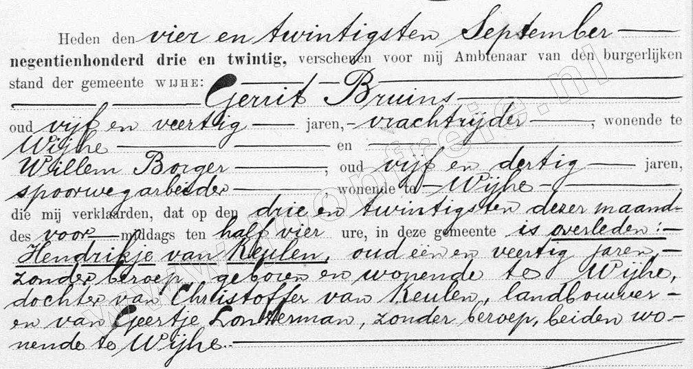 Klik voor foto in apart venster 71_overlijden_hendrikje_van_keulen_1923.jpg