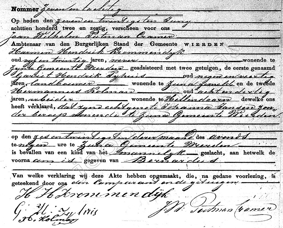 Klik voor foto in apart venster 134_doop_bernardus_krommendijk_1862.jpg