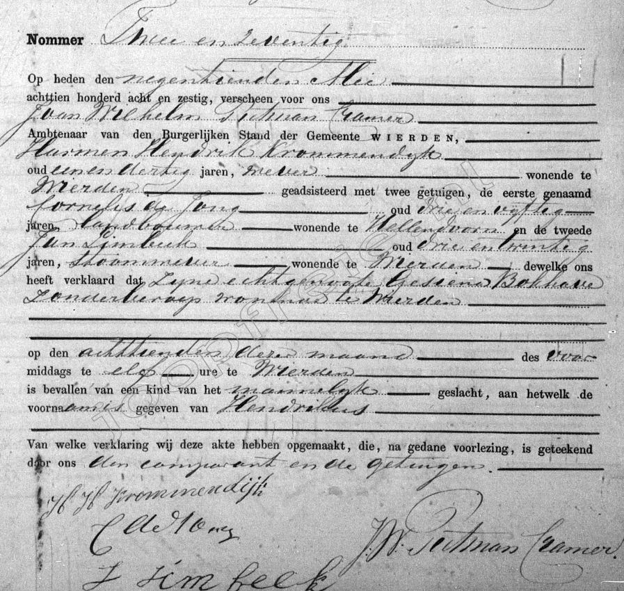 Klik voor foto in apart venster 136_geboorte_hendrikus_krommendijk_1868.jpg