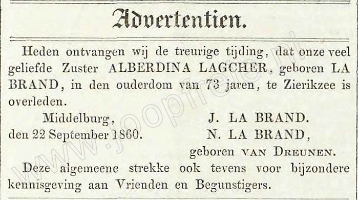 Klik voor foto in apart venster 148_overlijdensadvertentie_alberdina_labrand_1860.jpg