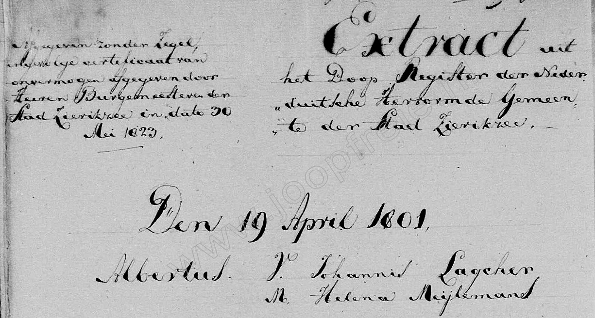 Klik voor foto in apart venster 35_doopextract_albertus_lagcher_1801.jpg