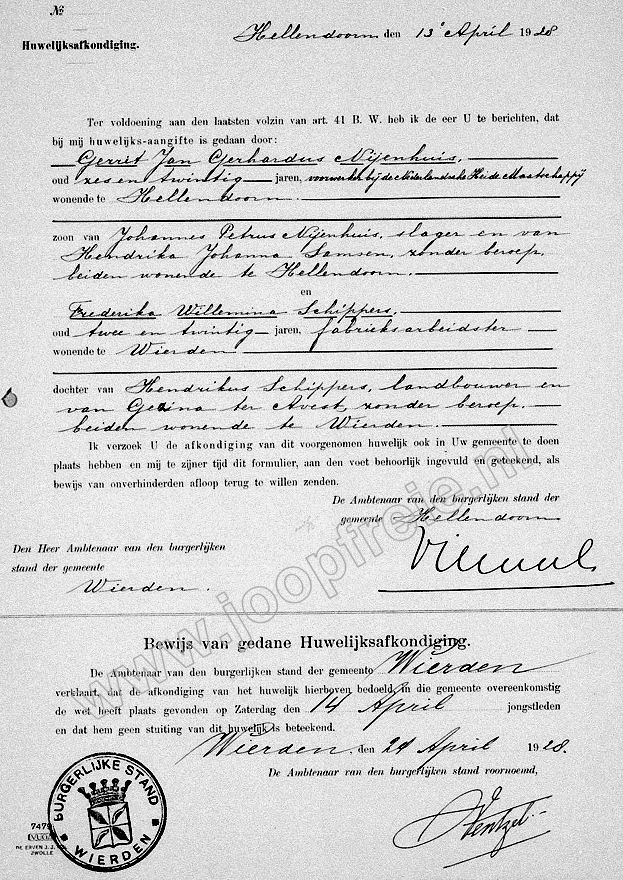 Klik voor foto in apart venster 12_nijenhuis-schippers_1928_huwelijksafkondiging.jpg