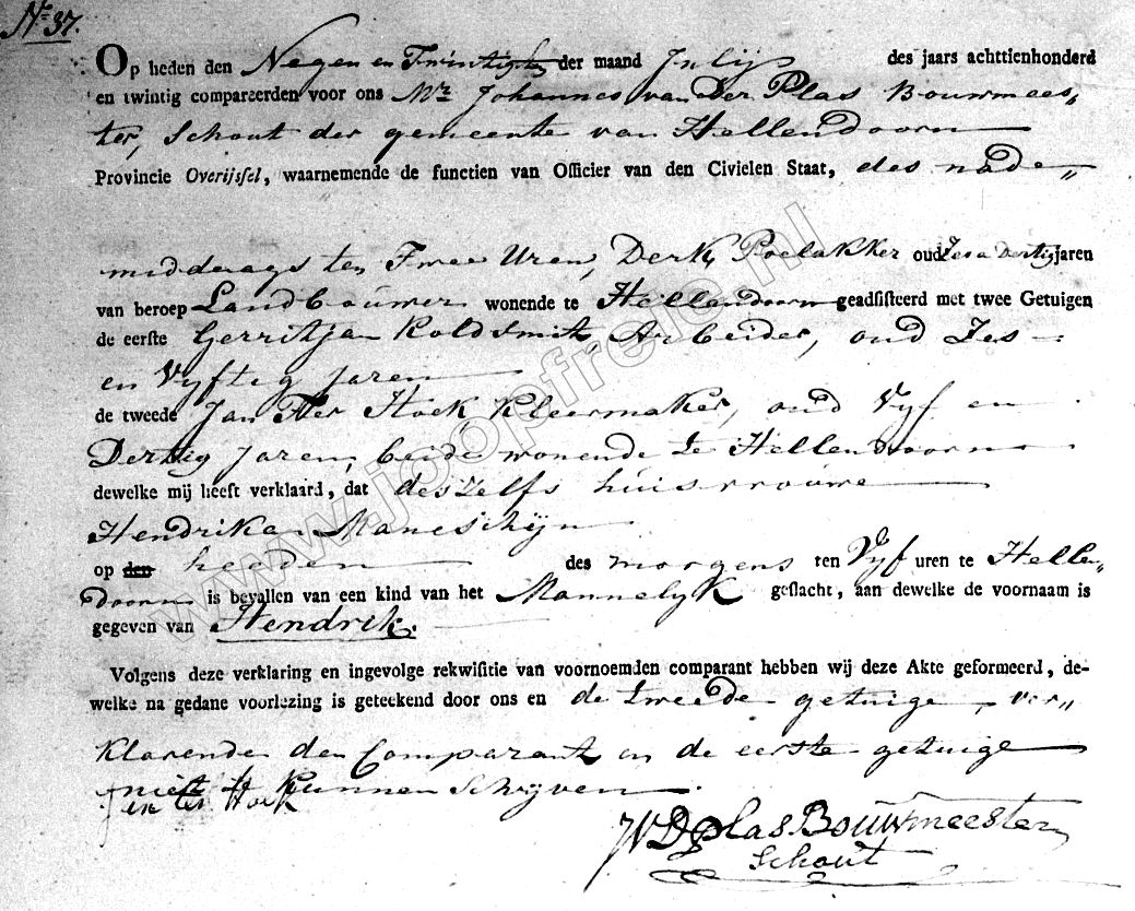Klik voor foto in apart venster 43_geboorte_hendrik_poelakker_1820.jpg